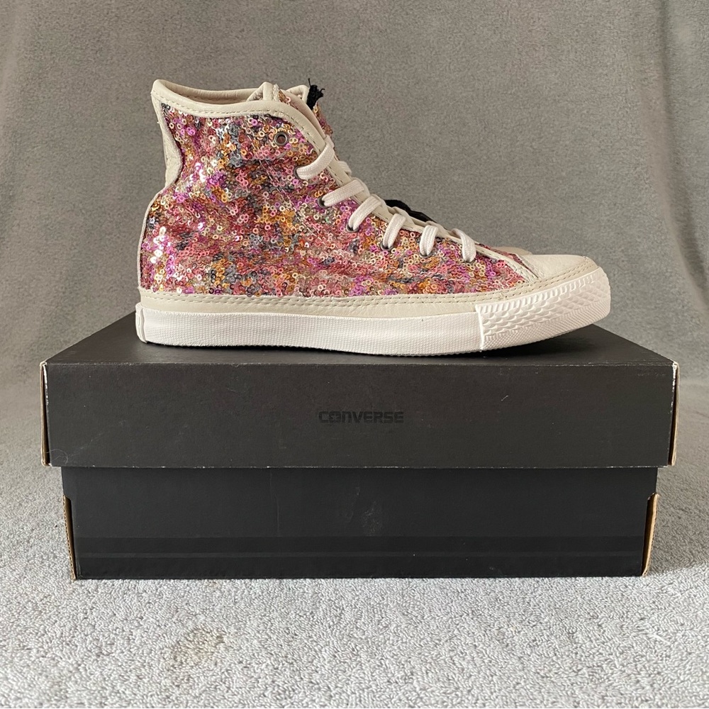 Converse Shoes Womens 6 Multi White Chuck Taylor Premium Hi Sparkle 527880C